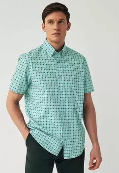REGULAR FIT Short Sleeve Next, Рубашка бирюзовый с геометрическим рисунком