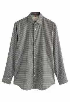 REGULAR FIT Signature Geometric Print Single Cuff Next, Рубашка нейтральный коричневый с геометрическим рисунком