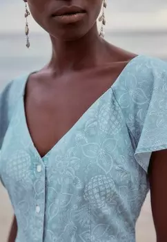 REGULAR FIT Tea Tall Next, Джинсовое платье синее с цветочным принтом