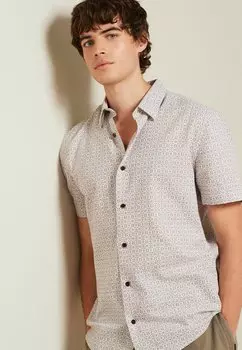 REGULAR FIT Textured Short Sleeve Next, Рубашка белый