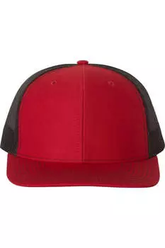 Регулируемая бейсболка дальнобойщика Richardson Snapback, красный/черный