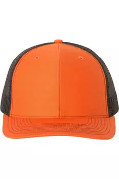Регулируемая бейсболка дальнобойщика Richardson Snapback, оранжевый/черный