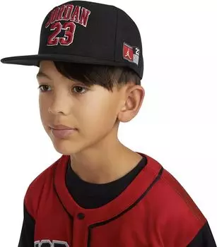 Регулируемая кепка с плоскими полями Jordan Youth Jersey из джерси, черный