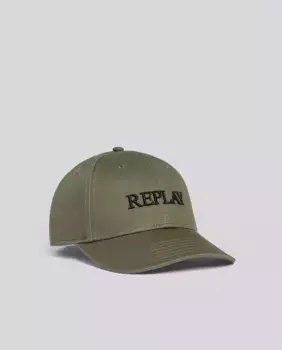 Регулируемая кепка унисекс с вышитым логотипом Replay, темно-зеленый
