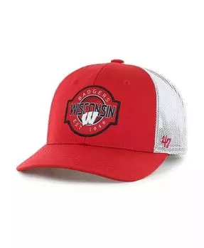 Регулируемая шапка Red Wisconsin Badgers Scramble Trucker для больших мальчиков и девочек '47 Brand, красный