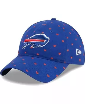 Регулируемая шапка Royal Buffalo Bills Hearts 9TWENTY для девочек дошкольного возраста New Era, синий