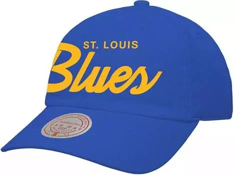 Регулируемая шляпа для папы Mitchell & Ness St. Louis Blues Script
