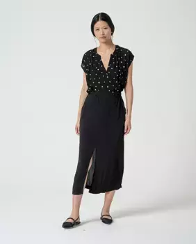 Регулируемая юбка миди из вискозного крепа Surkana, чёрный