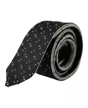Регулируемый галстук белого цвета с рисунком Dolce & Gabbana, черный