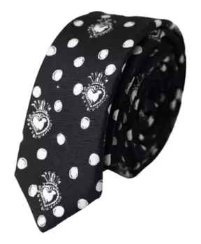 Регулируемый галстук в виде сердечка Dolce & Gabbana, черный