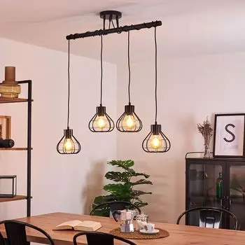 Регулируемый комнатный светильник в стиле ретро «Pila» из металла черного цвета hofstein