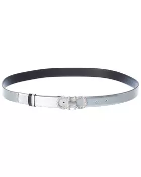 Регулируемый кожаный ремень Ferragamo Gancini Salvatore Ferragamo, серебряный