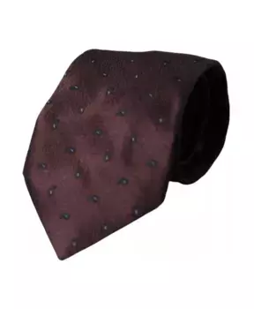 Регулируемый мужской галстук из шелкового фантазийного бордового цвета Dolce & Gabbana, коричневый