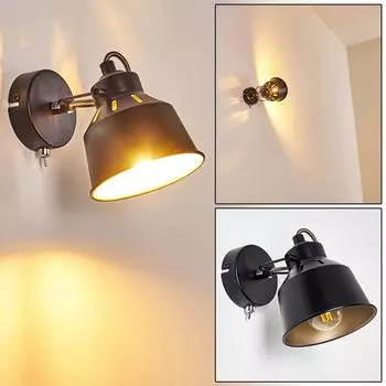 Регулируемый настенный светильник »Rimini« из металла черного/золотого цвета. hofstein, черный