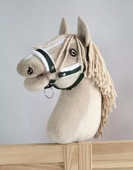 Регулируемый поводок для бутылочки Hobby Horse А3 зеленый с белым мехом Super Hobby Horse