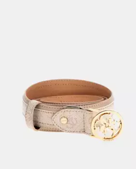 Регулируемый ремень с круглой пряжкой 4г Guess, цвет Crema