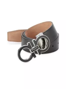 Регулируемый ремень с пряжкой Gancini FERRAGAMO, неро