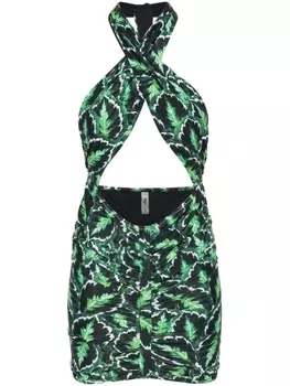 Reina Olga платье мини Stallion с принтом, черный