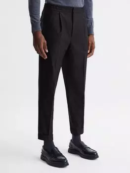 Reiss Brighton Узкие брюки со складками, черные
