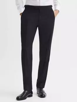 Reiss Hope Modern Fit Дорожные брюки из смесовой шерсти, черные