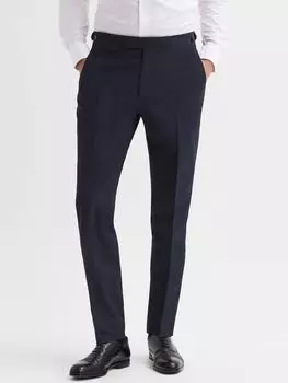 Reiss Hope Modern Fit Дорожные брюки из смесовой шерсти, темно-синие