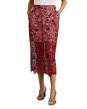 REISS Кружевная юбка-карандаш Flo, красный