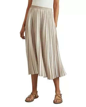 REISS Lexie Плиссированная юбка, коричневый/бежевый
