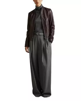 REISS Macy Мериносовый свитер с высоким воротником, серый