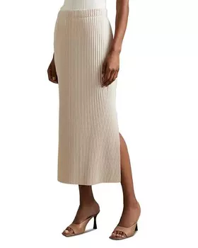 REISS Пиппа Плиссированная юбка, коричневый/бежевый