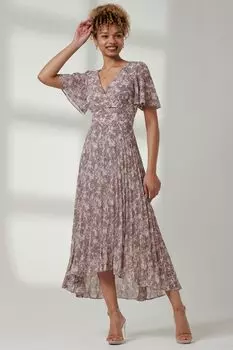 Reita плиссированное платье с высоким и низким подолом Jolie Moi, розовый