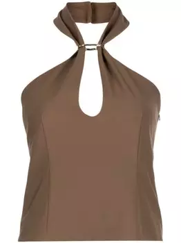 Rejina Pyo топ Tilda с вырезом халтер, коричневый