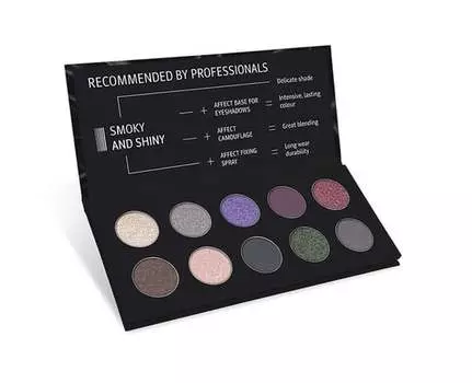Рекомендовано профессионалами, прессованная палитра теней для век, 22,5 г Affect, разноцветный