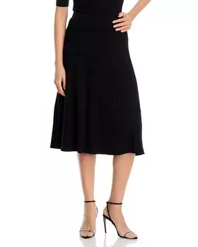 Рельефная вязаная юбка миди T Tahari, черный