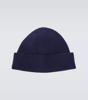 Рельефная вязка кашемировая шапка-бини Zegna, Ink Blue