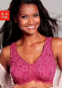 Рельефный бюстгальтер Nuance без косточек из комфортного хлопка, цвет Pflaume-Beere