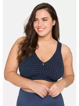 Рельефный бюстгальтер Sheego "большие размеры", без косточек, в двойной упаковке, цвет морской волны