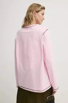 Рельефный лонгслив из хлопка CamRS Resume, розовый