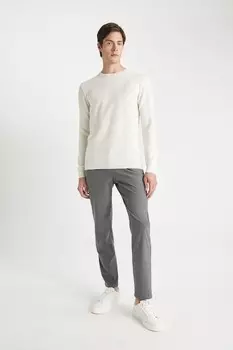 Рельефный свитер DeFacto, белый