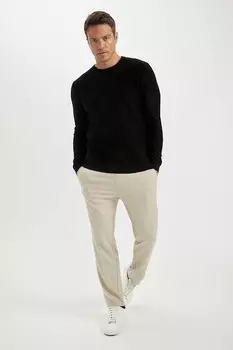 Рельефный свитер DeFacto, черный