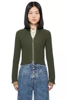 Рельефный свитер Mm6 Maison Margiela, хаки