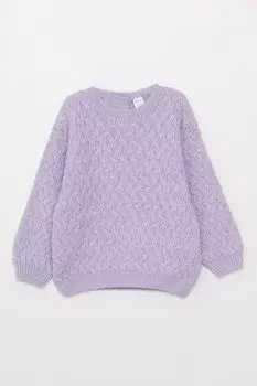 Рельефный свитер с овальным вырезом горловины Lc Waikiki, фиолетовый