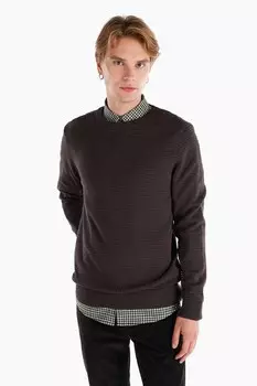 Рельефный свитер с овальным вырезом горловины Colin'S, коричневый