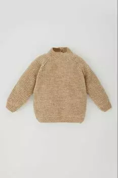 Рельефный свитер с рукавами реглан Defacto, бежевый