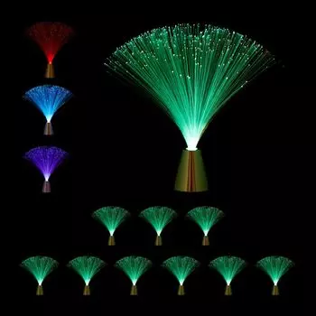 Relaxdays 10 волоконно-оптических ламп, меняющих цвет, белый