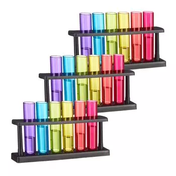 Relaxdays 18 рюмок для пробирок, черный