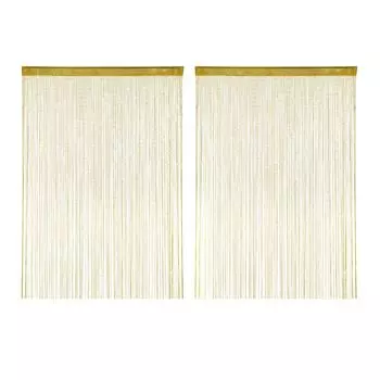 Relaxdays 2 шторы из ниток с блестками золотого цвета 145x245 см