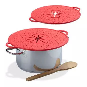 Relaxdays 2 x силиконовая защита от выкипания, красный