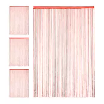Relaxdays 4 шторы из ниток красные 145 x 245 см, красный
