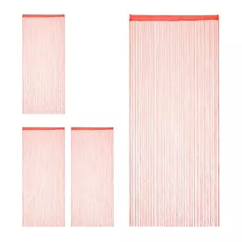 Relaxdays 4 шторы из ниток красные 90 x 245 см, красный