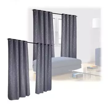 Relaxdays 4 шторы с рисунком 245 х 135 см, серый